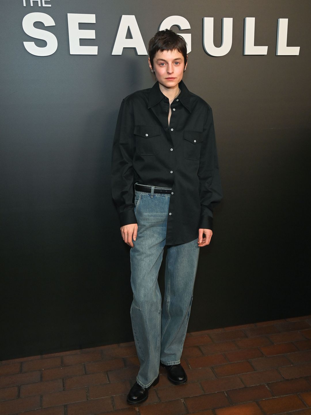  Emma Corrin attends the press night performance of "The Seagull" at The Barbican Theatre on March 6, 2025 in London, England