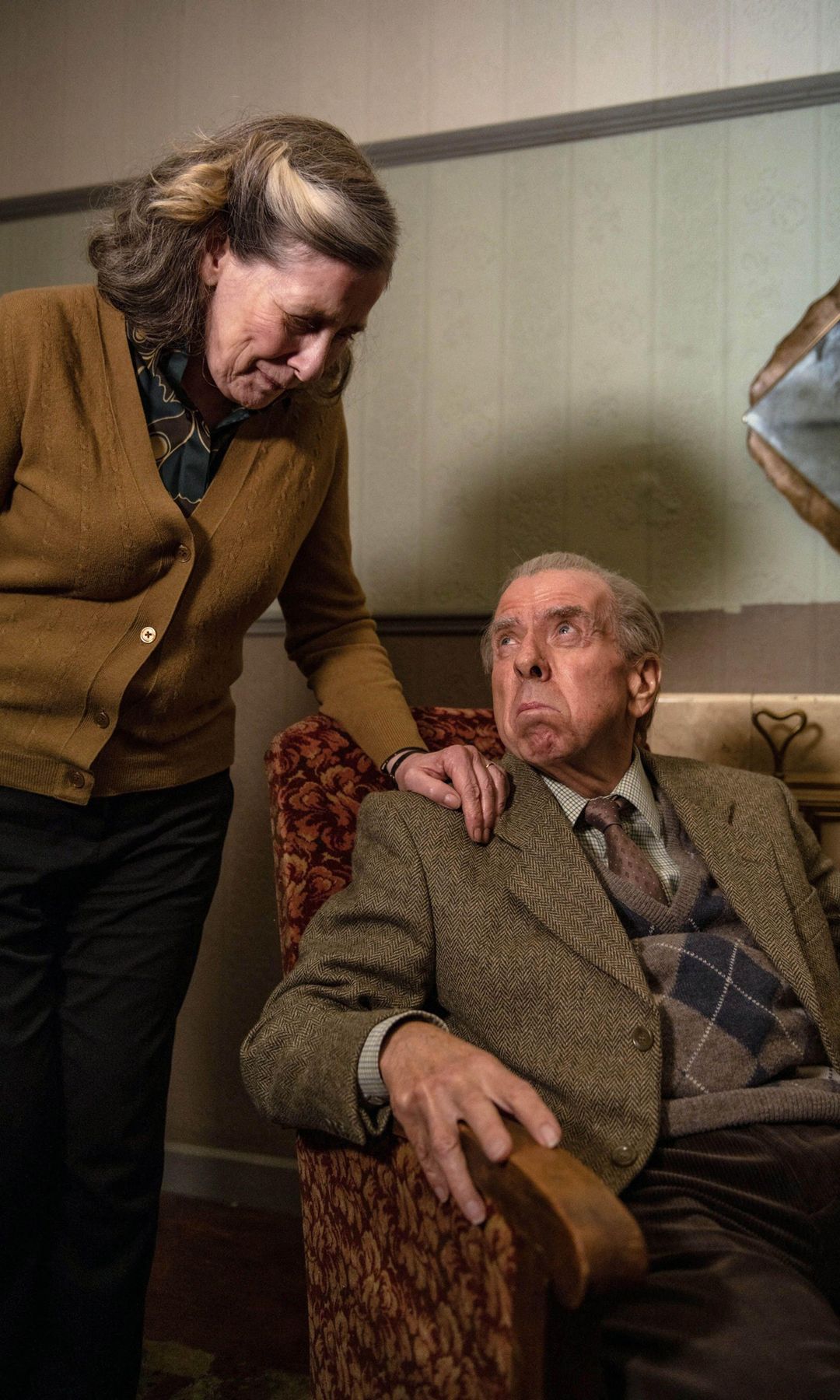 Phyllis Logan and Timothy Spall in a still from The Last Bus