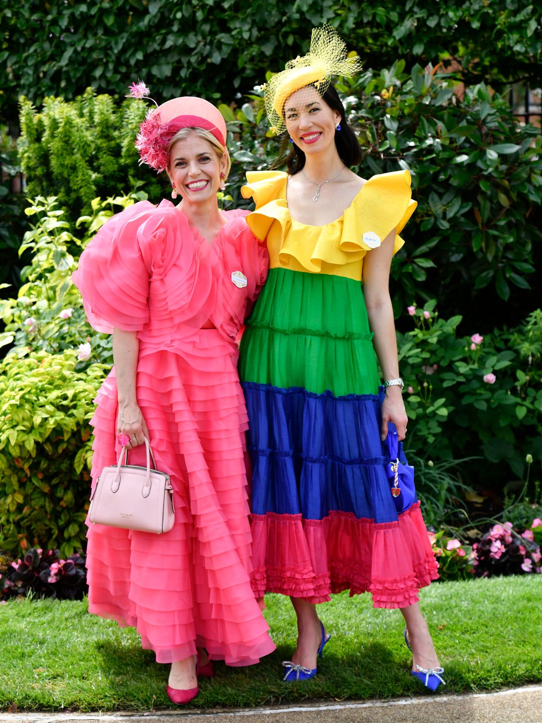 Sara Soulsby and milliner Lisa Tan made the case for bright colours at the races. 