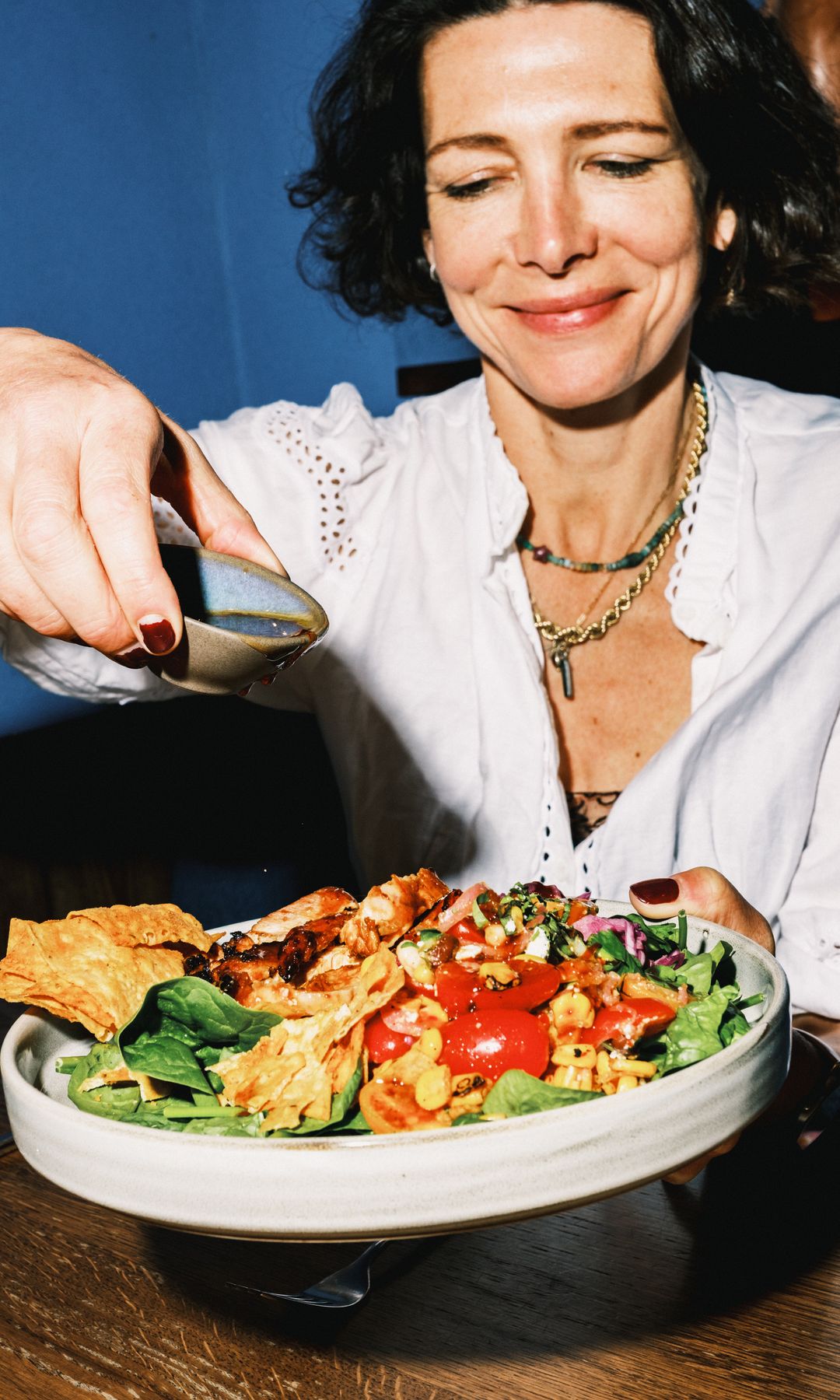 A photo of Thomasina Miers and her salad