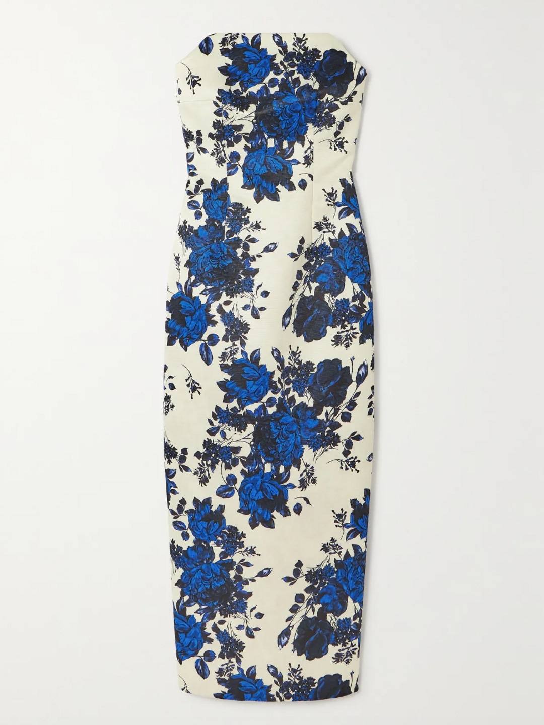 Emilia Wickstead blue strapless floral dress 