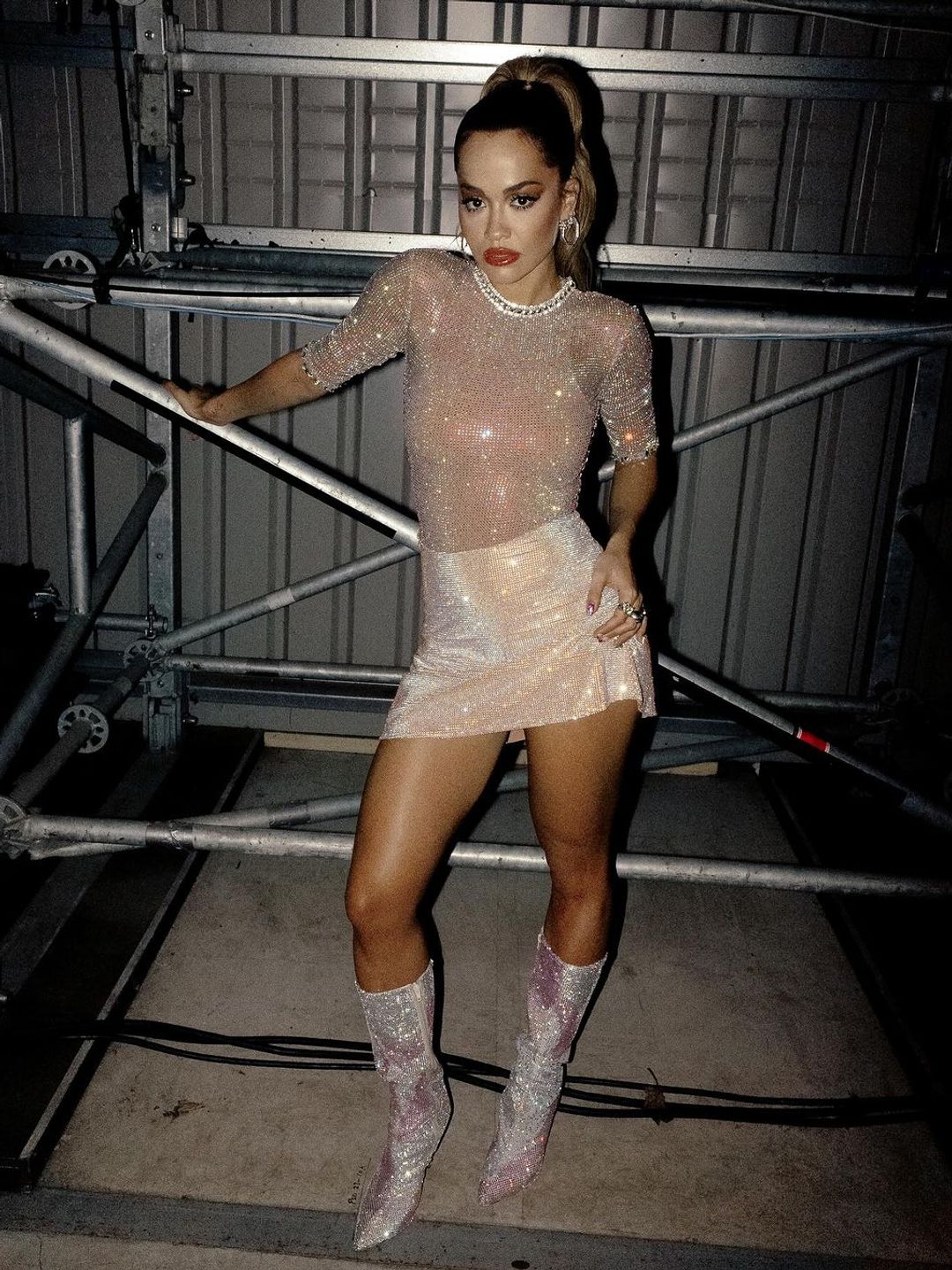 Mesh crystal outfits have been trending since 2022