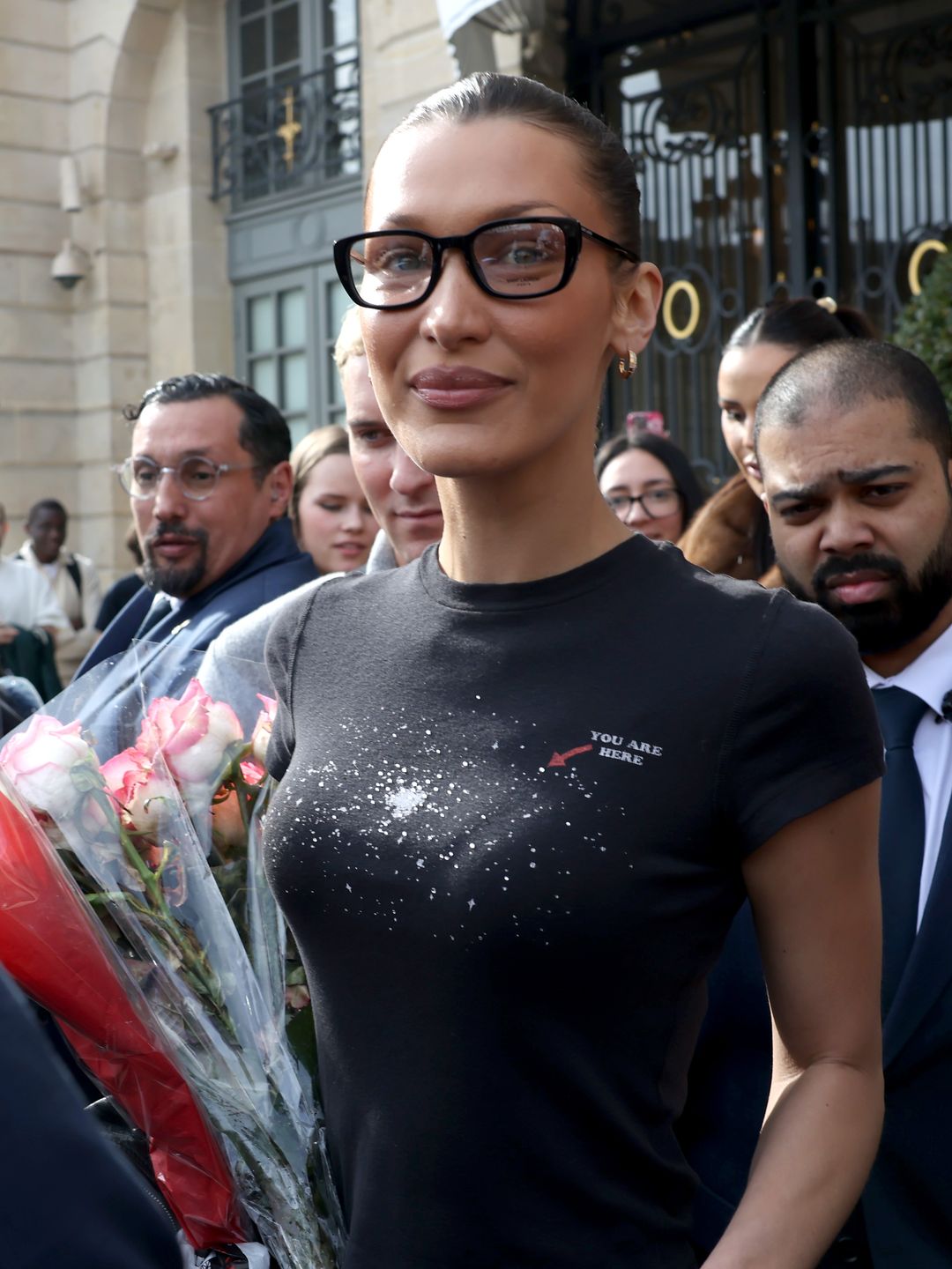 Bella Hadid is seen during the  Womenswear Fall/Winter 2025/2026 as part of Paris Fashion Week on March 09, 2025 in Paris, France