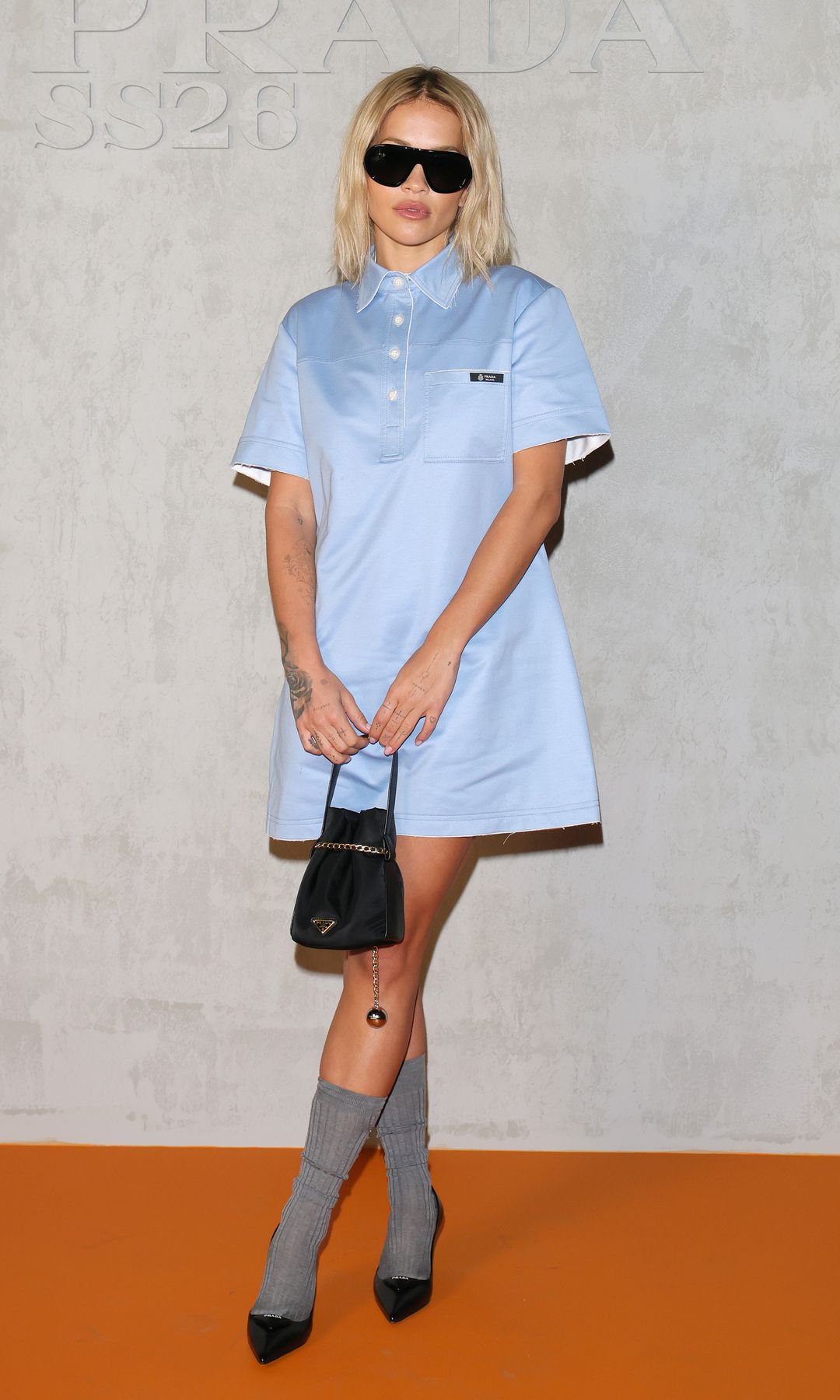 Rita Ora attends the Prada Spring/Summer 2026 Womenswear Fashion Show on September 25, 2025 in Milan, Italy. 