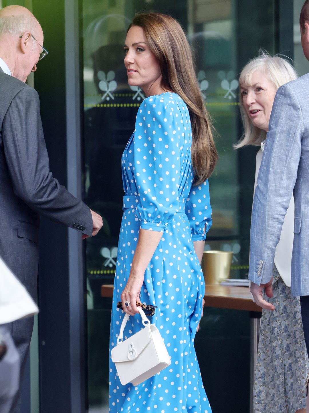 Catherine, Duchess of Cambridge arrives for Day 9 at All England Lawn Tennis and Croquet Club on July 05, 2022 in London, England. (Photo by Neil Mockford/GC Images)