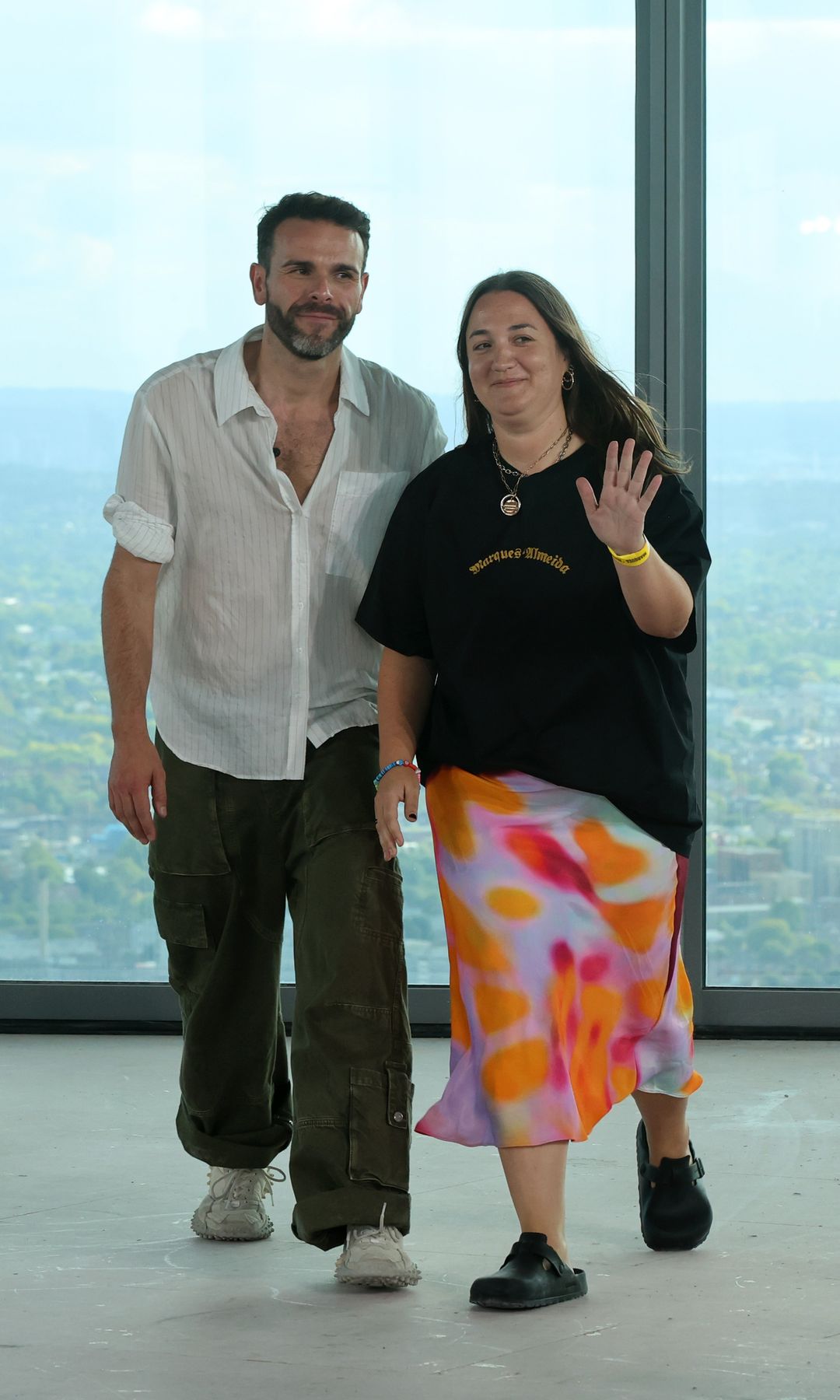 Marta Marques and Paulo Almeida during the finale of their SS26 collection catwalk show in London