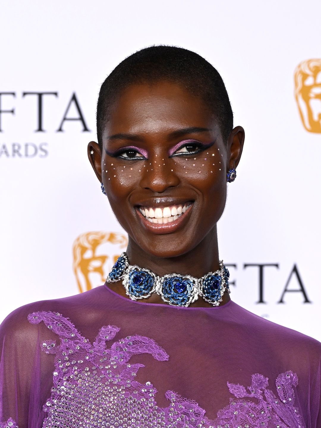 Jodie Turner-Smith smiling at the BAFTAs