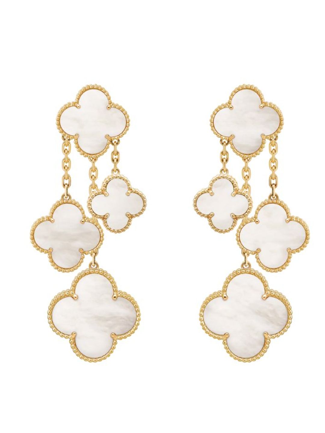 Van Cleef & Arpels white pendant earrings