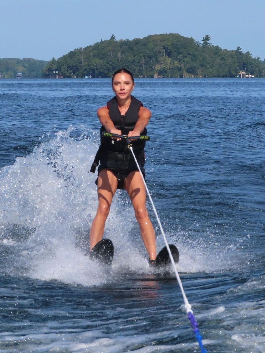 Victoria Beckham water skiing 