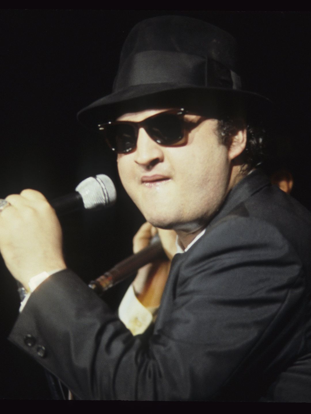 John Belushi aka Jake Blues of The Blues Brothers performs live at The Winterland Ballroom in 1978 in San Francisco, California