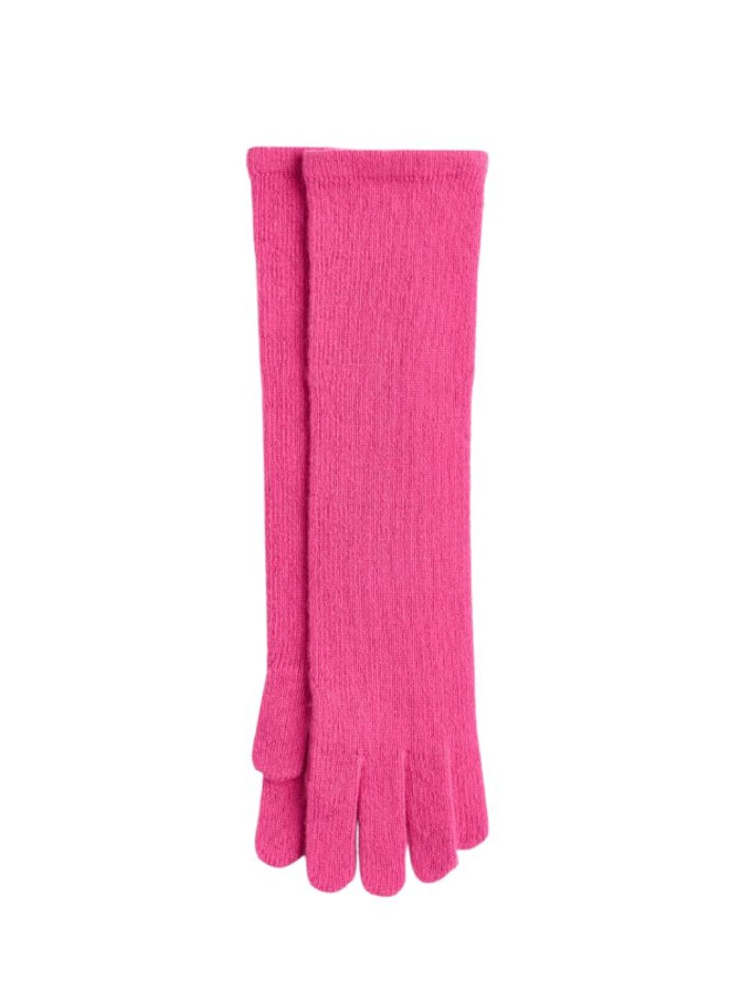 Pink long wool gloves