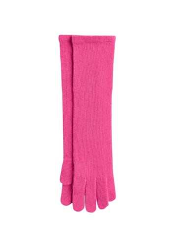 Pink long wool gloves