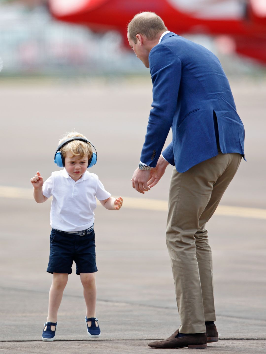 prince william on RAF visit with prince george