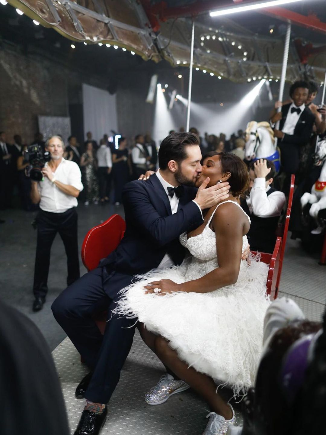 A pictures of Serena Williams and Alexis Ohania on their wedding day