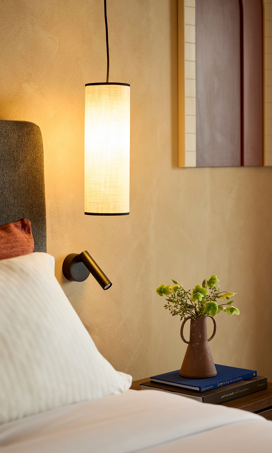 bedroom shot at luxe hotel in corfu