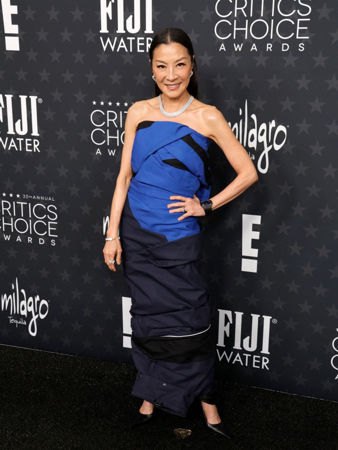 SANTA MONICA, CALIFORNIA - FEBRUARY 07: Michelle Yeoh attends the 30th Annual Critics Choice Awards at Barker Hangar on February 07, 2025 in Santa Monica, California.  (Photo by Frazer Harrison/Getty Images)