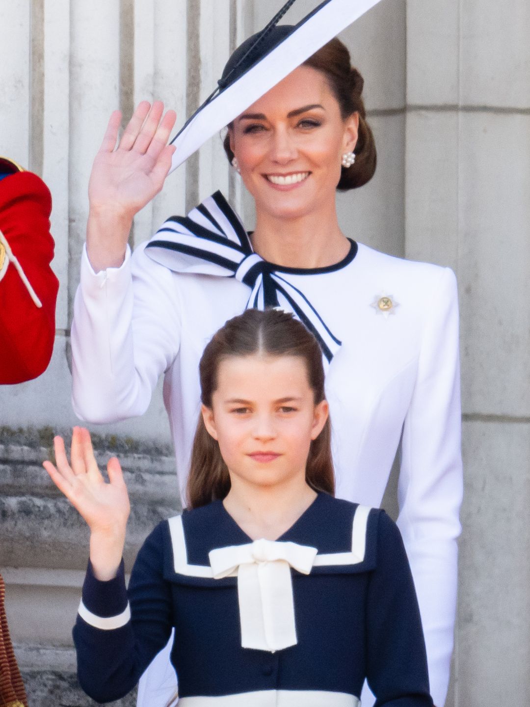 The Princess of Wales with Princess Charlotte during Trooping the Colour 2024 