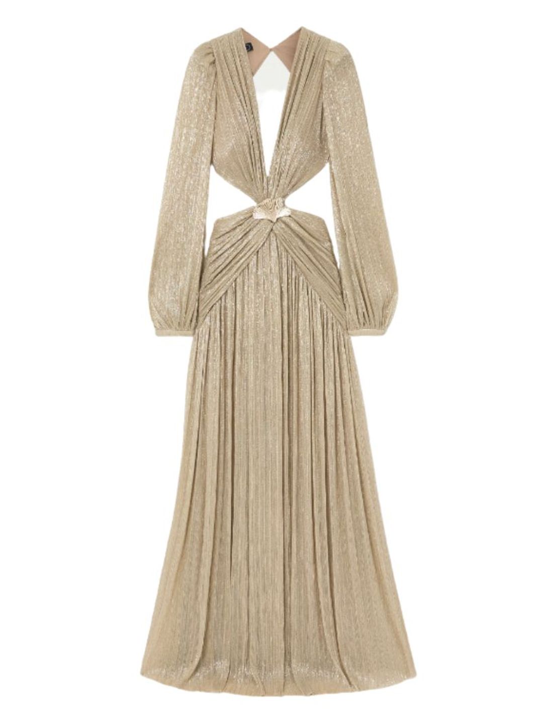 Cutout Metallic Knitted Maxi Dress – Patbo