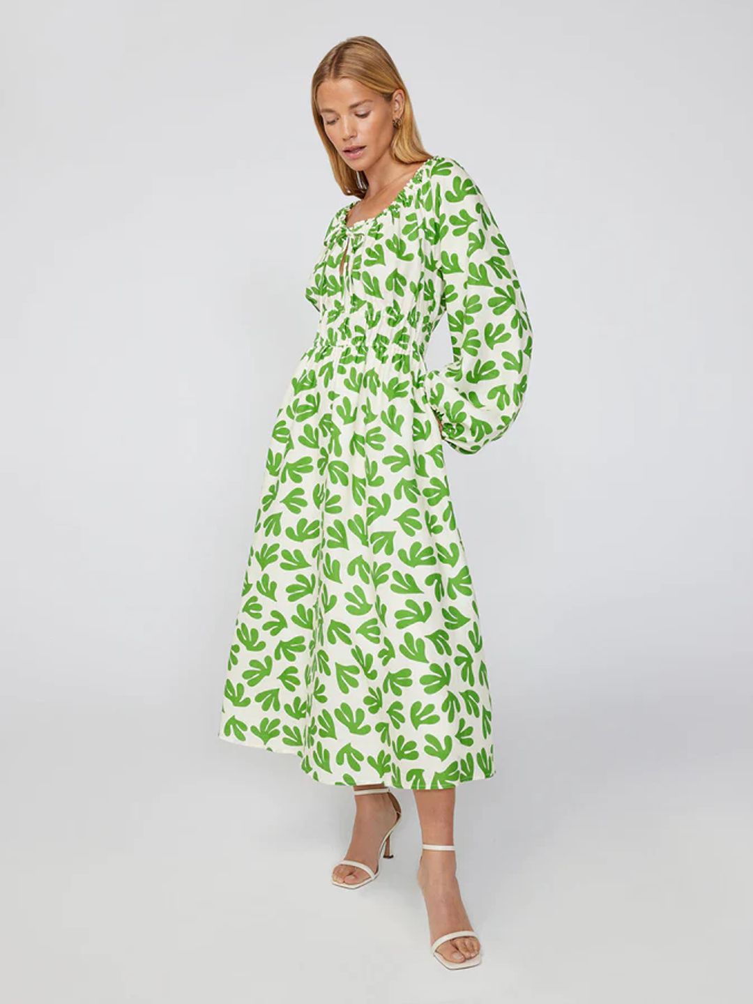 Luella Leaf Print Midi Dress - Kitri