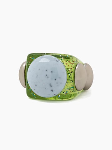 Green glittery chunky ring 