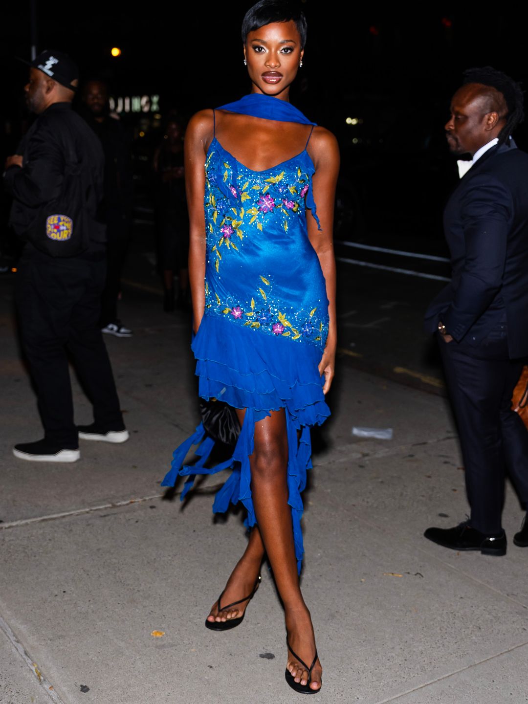 Mayowa in a blue dress