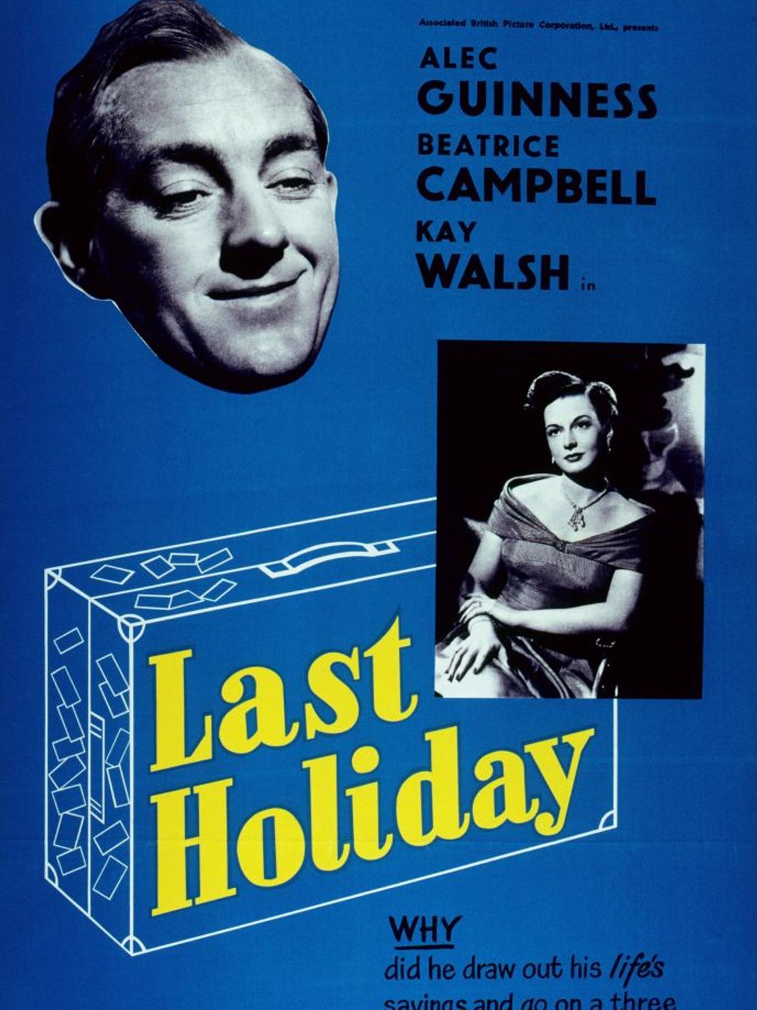 Last Holiday, poster, Alec Guinness (top), Beatrice Campbell, 1950.