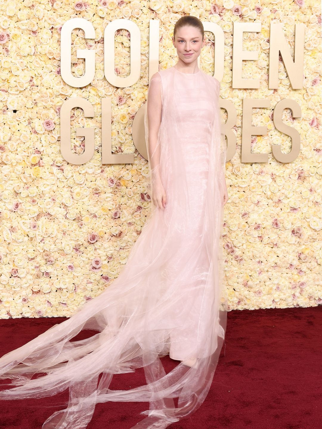 hunter schafer in pink gown