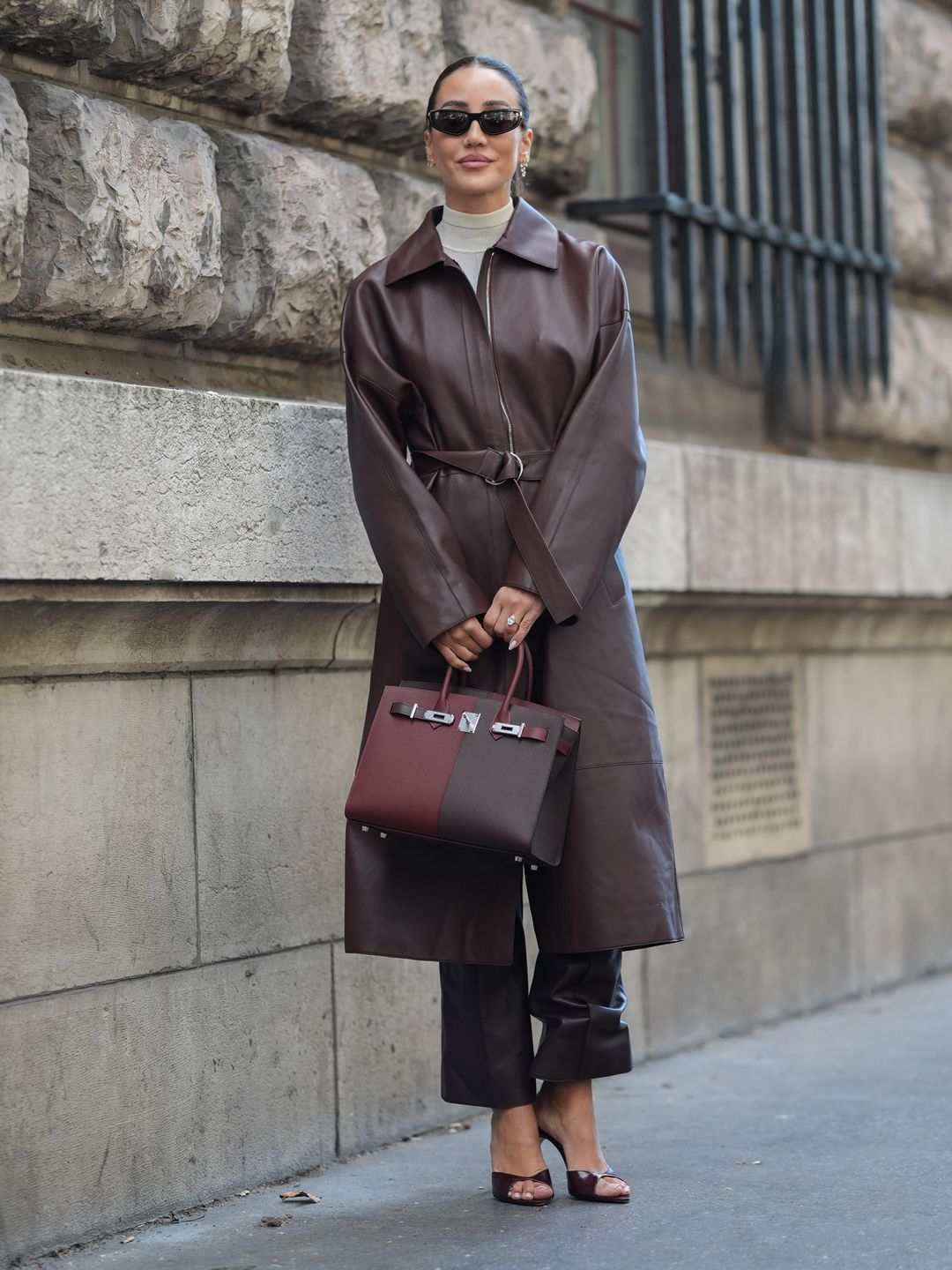 We love how Tamara Kalinic has matched her leather trousers and coat 