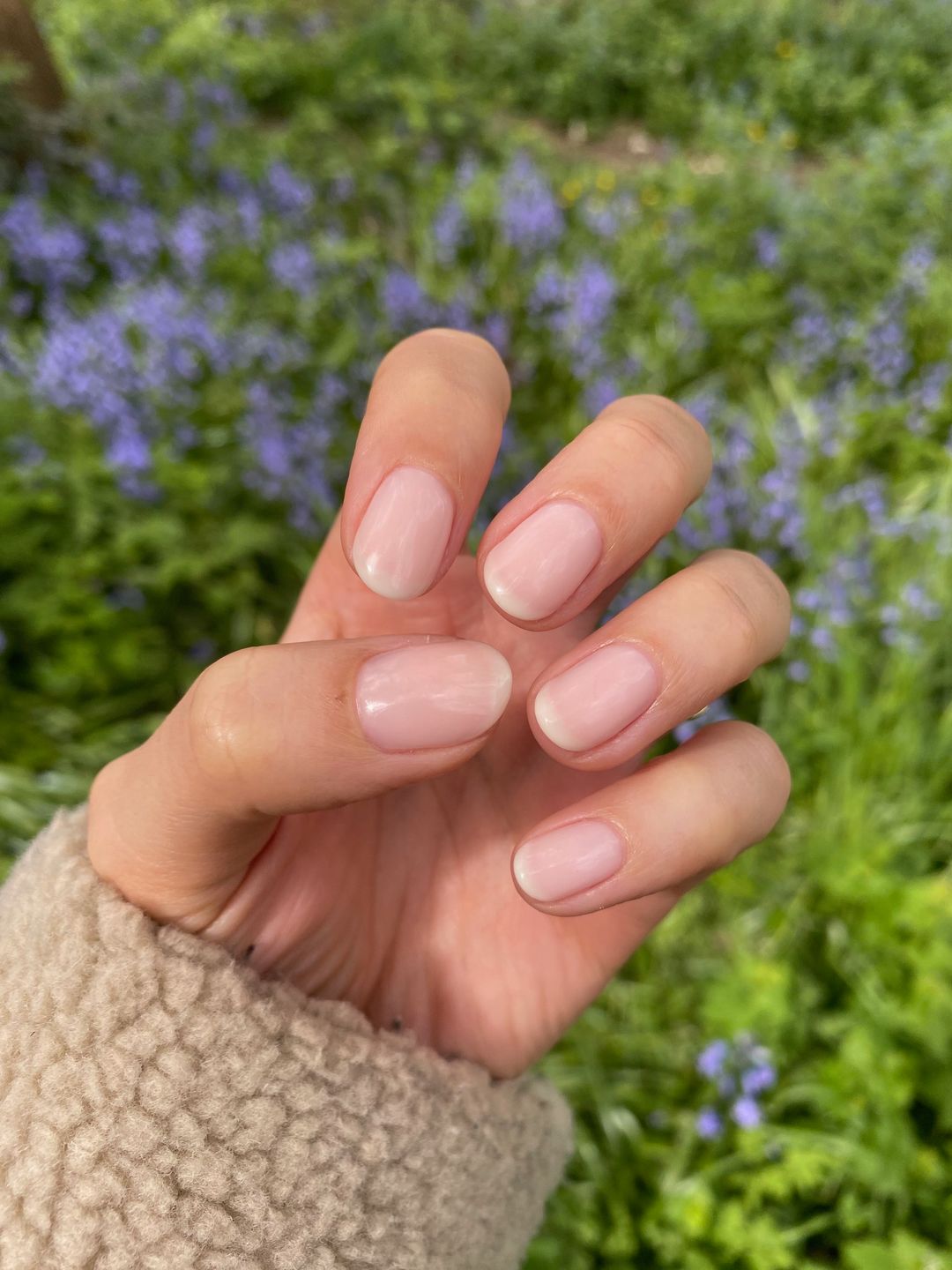 Fingers with American manicure