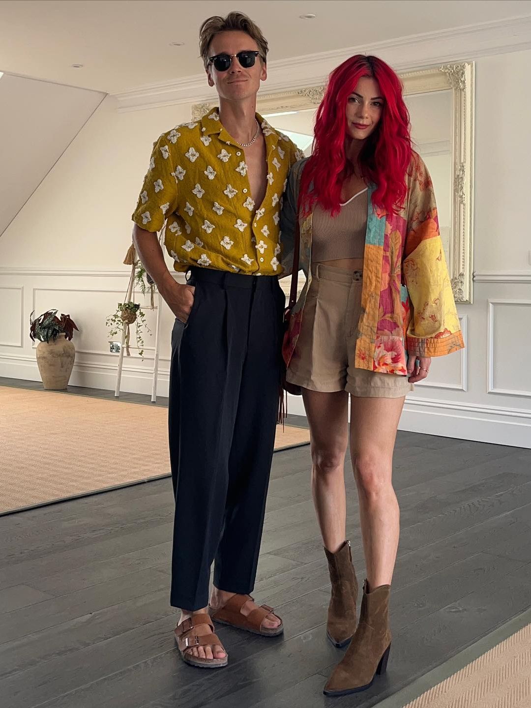Joe and Dianne posed in their stunning home