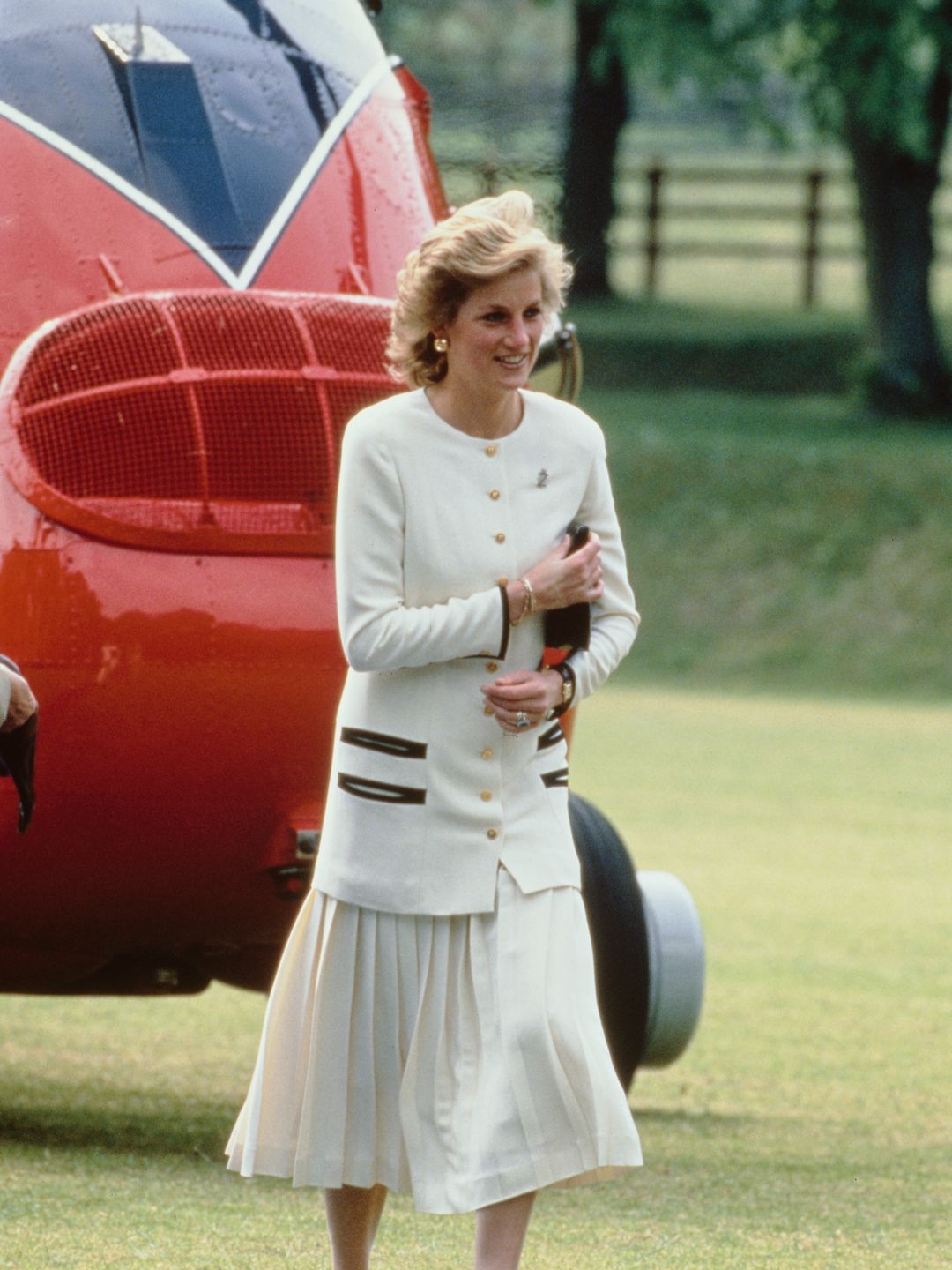 princess diana in pleated skirt 