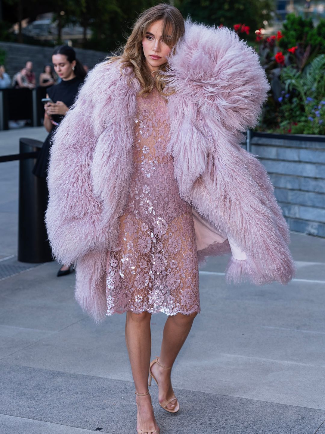 Suki Waterhouse attends the Michael Kors fashion show during New York Fashion Week: The Shows at The Shed at Hudson Yards on September 10, 2024 in New York City