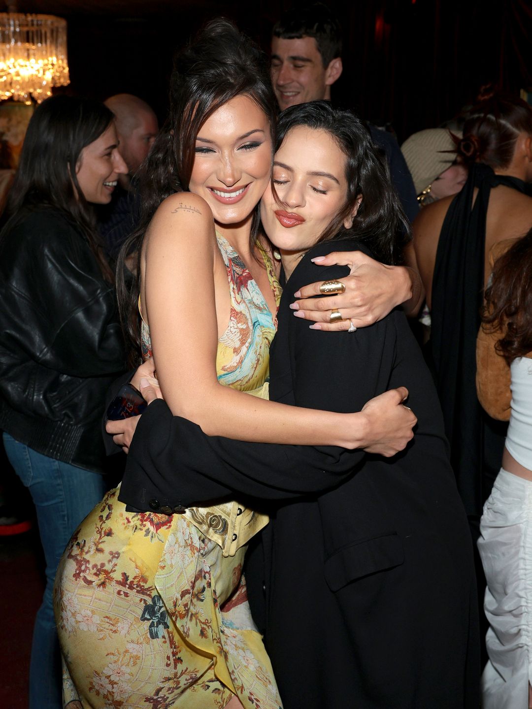 Bella Hadid and her bestie Rosalía share a hug 