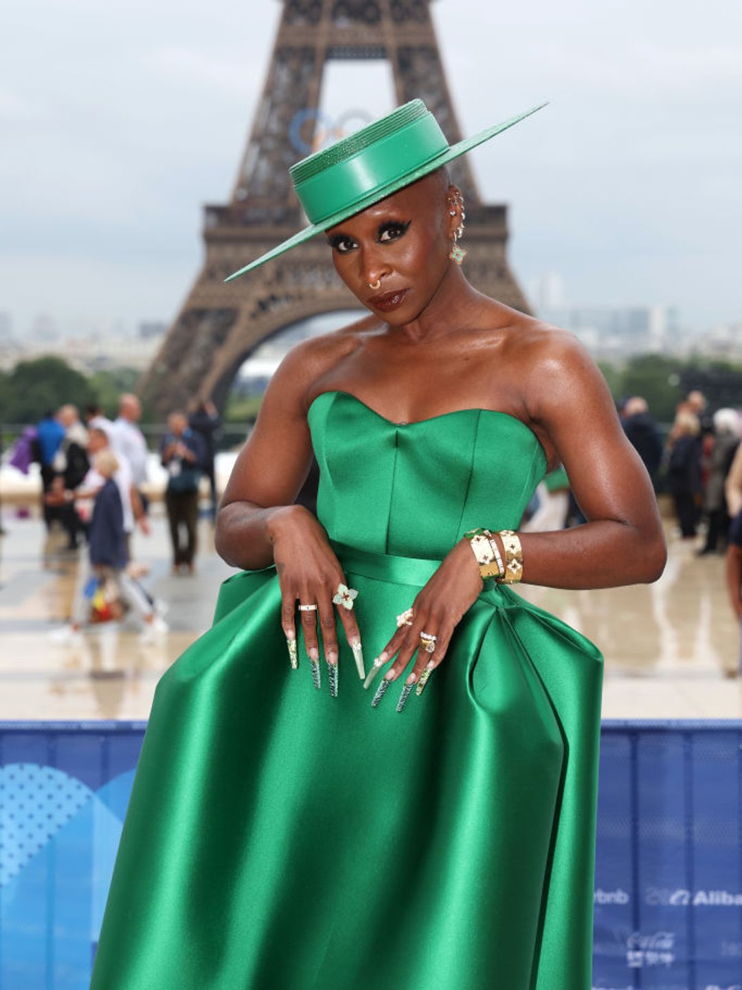 Cynthia Erivo in Paris with pastel green nails 