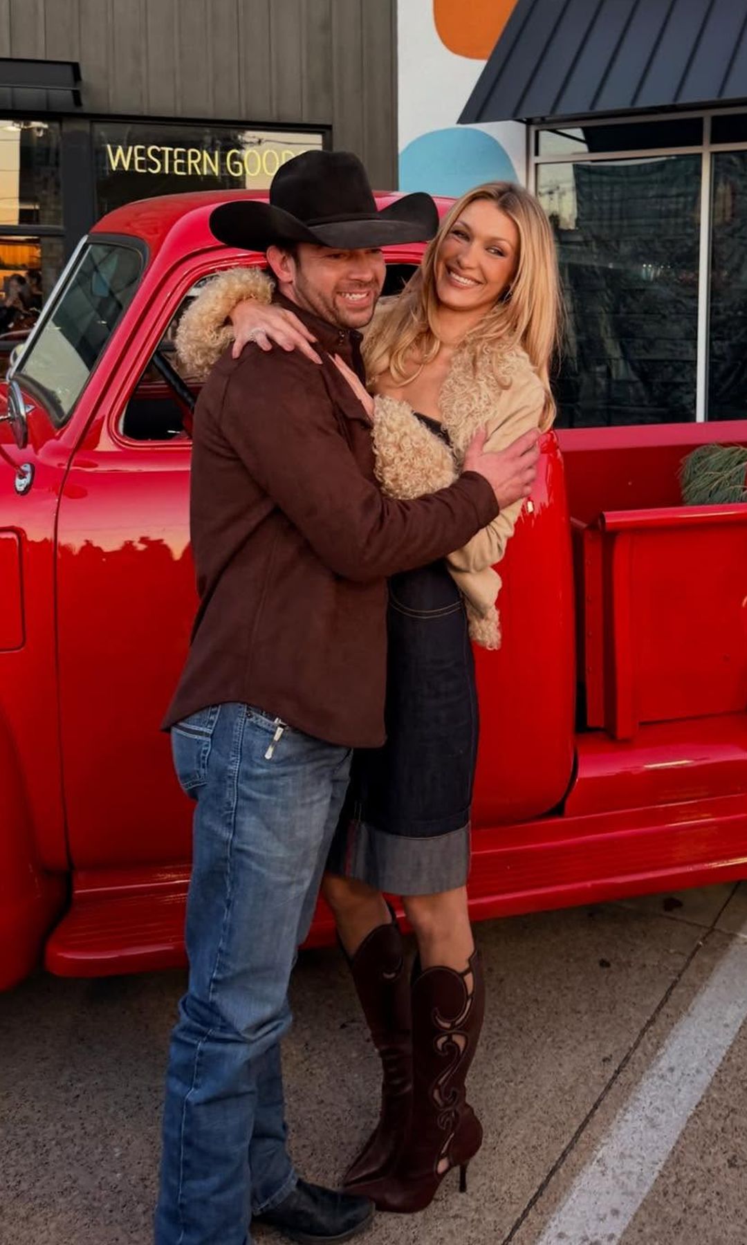 The couple matched each others energy in western-inspired looks 