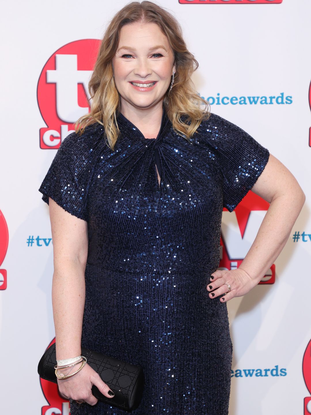 Joanna Page in a glittery dress at the TV Choice Awards