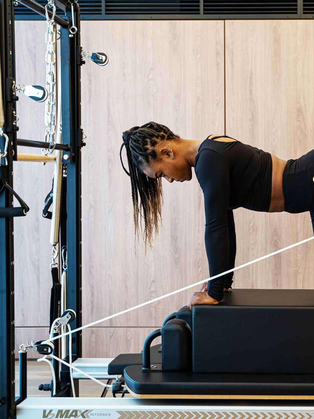 Woman works out inside the  Nobu Hotel gym