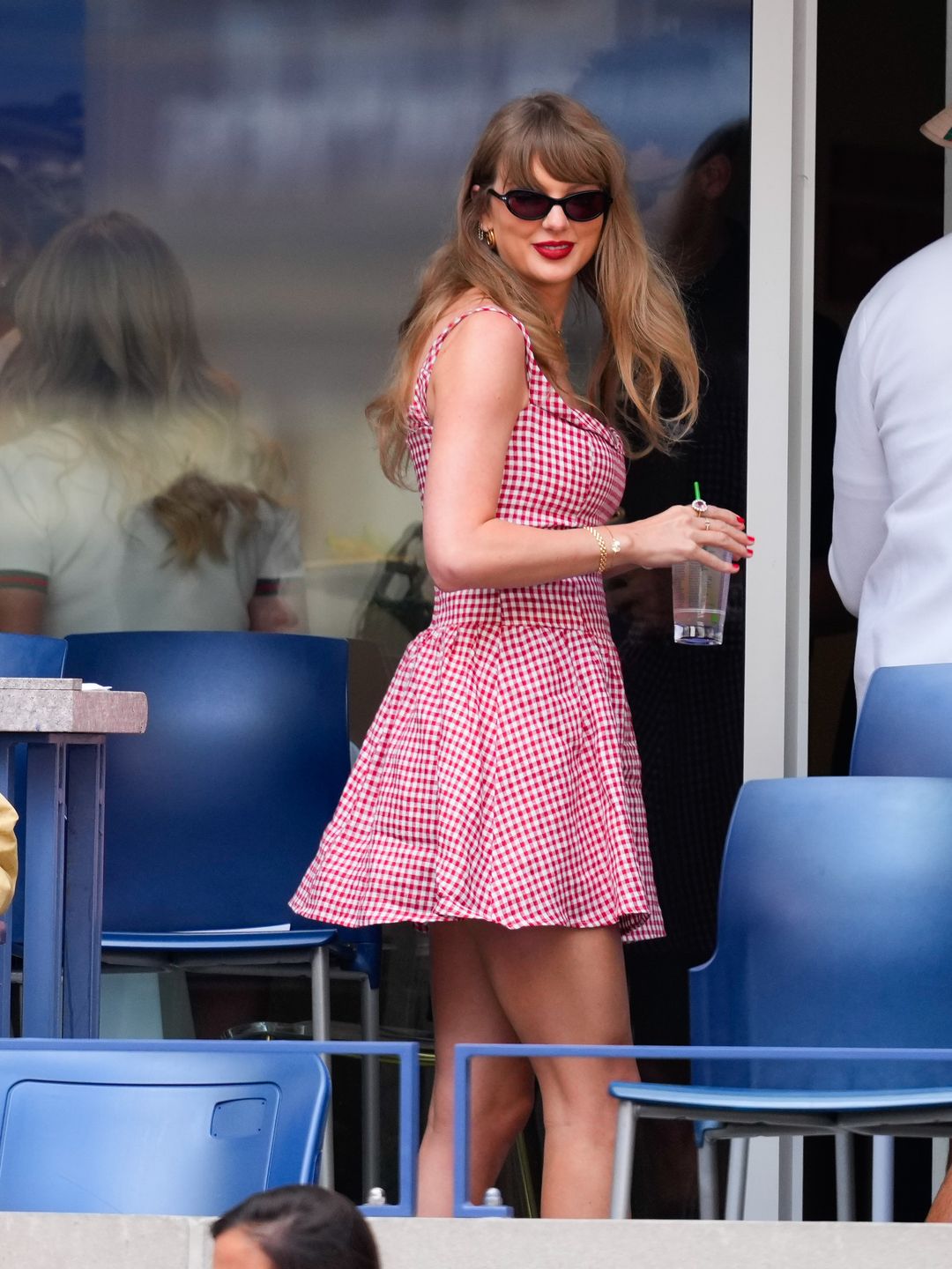 Taylor Swift is seen during the 2024 US Open Tennis Championships on September 08, 2024 in New York City.  