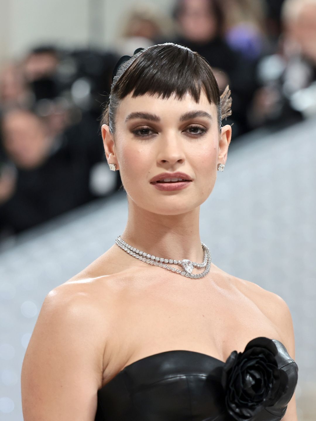 Lily James attends The 2023 Met Gala 