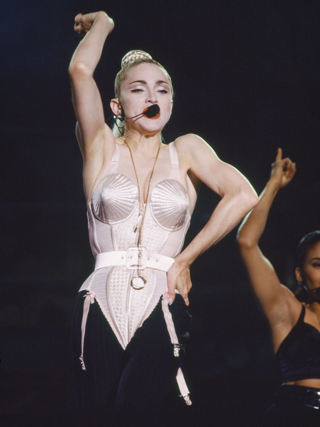 Madonna wearing cone bra bodysuit 