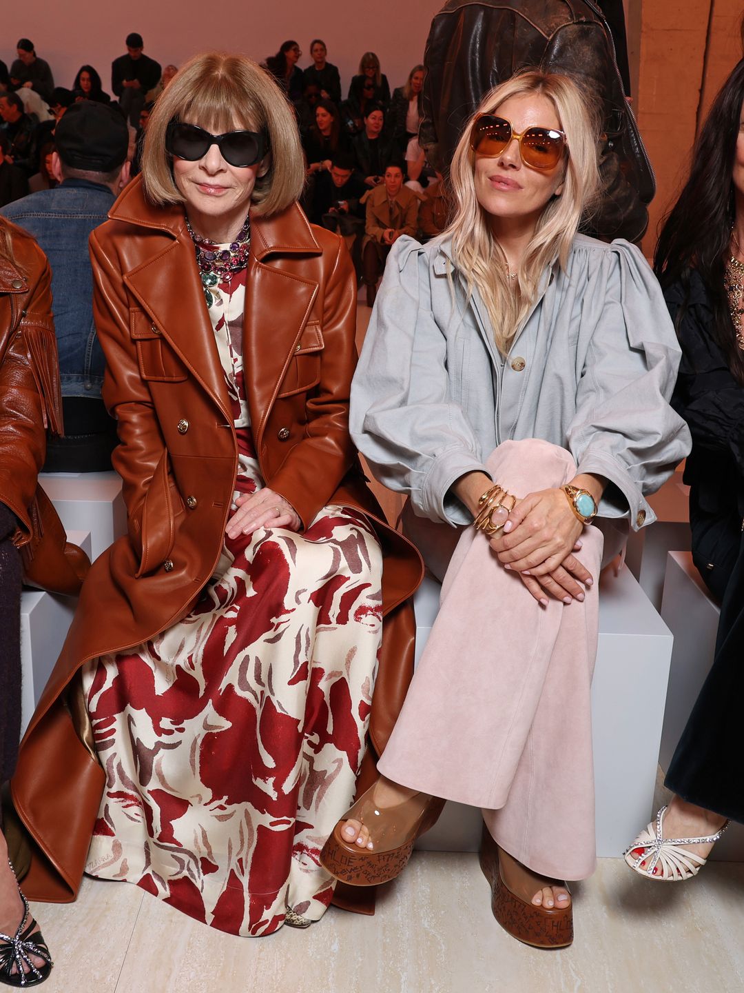 Diane Kruger, Anna Wintour, Sienna Miller and Juliette Lewis attend the ChloÃ© Womenswear Spring-Summer 2025 show as part of Paris Fashion Week on September 26, 2024 in Paris, France. (Photo by Pascal Le Segretain/Getty Images)