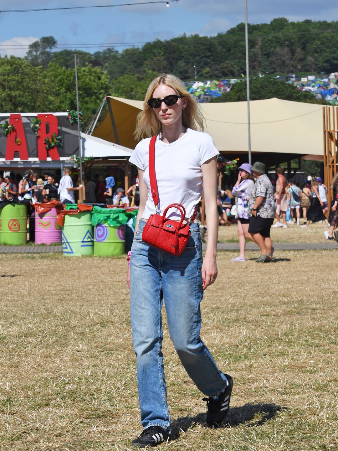 GLASTONBURY, ENGLAND - JUNE 24: Ella Richards attends day four of the Glastonbury Festival on June 24, 2023 in Glastonbury, England. (Photo by Mark Boland/Getty Images)