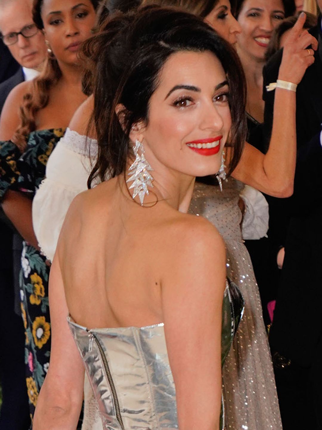 Amal Clooney and George Clooney at Metropolitan Museum of Art on May 7, 2018 in New York City.  (Photo by Jackson Lee/Getty Images)