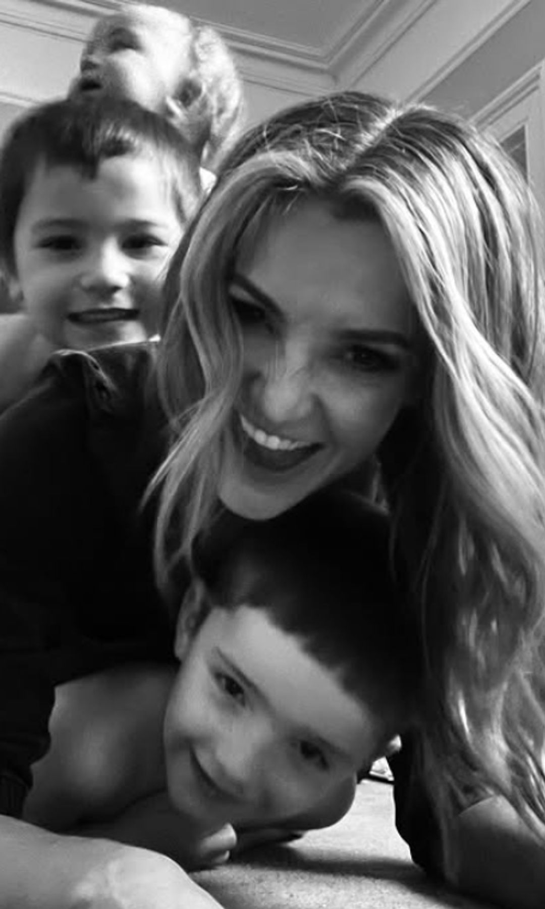 Helen Skelton and her three children in a pile-up
