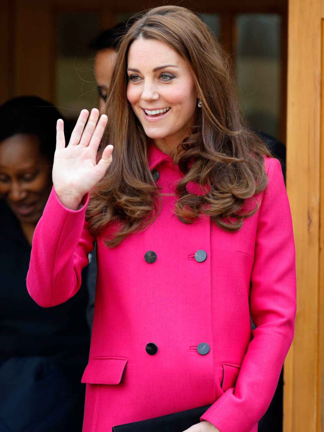 Catherine, Duchess of Cambridge visits XLP at Christ Church, Gipsy Hill during a day of engagements wearing Mulberry