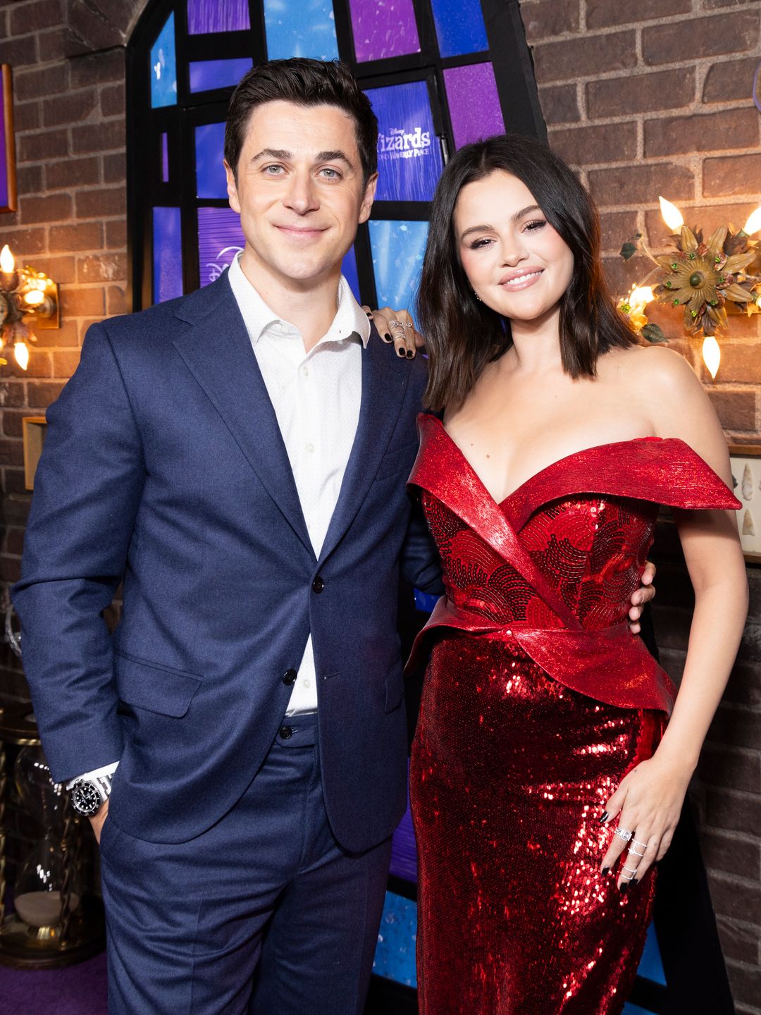 Selena Gomez and David Henrie pose together at the World Premiere Of Disney's "Wizards Beyond Waverly Place"