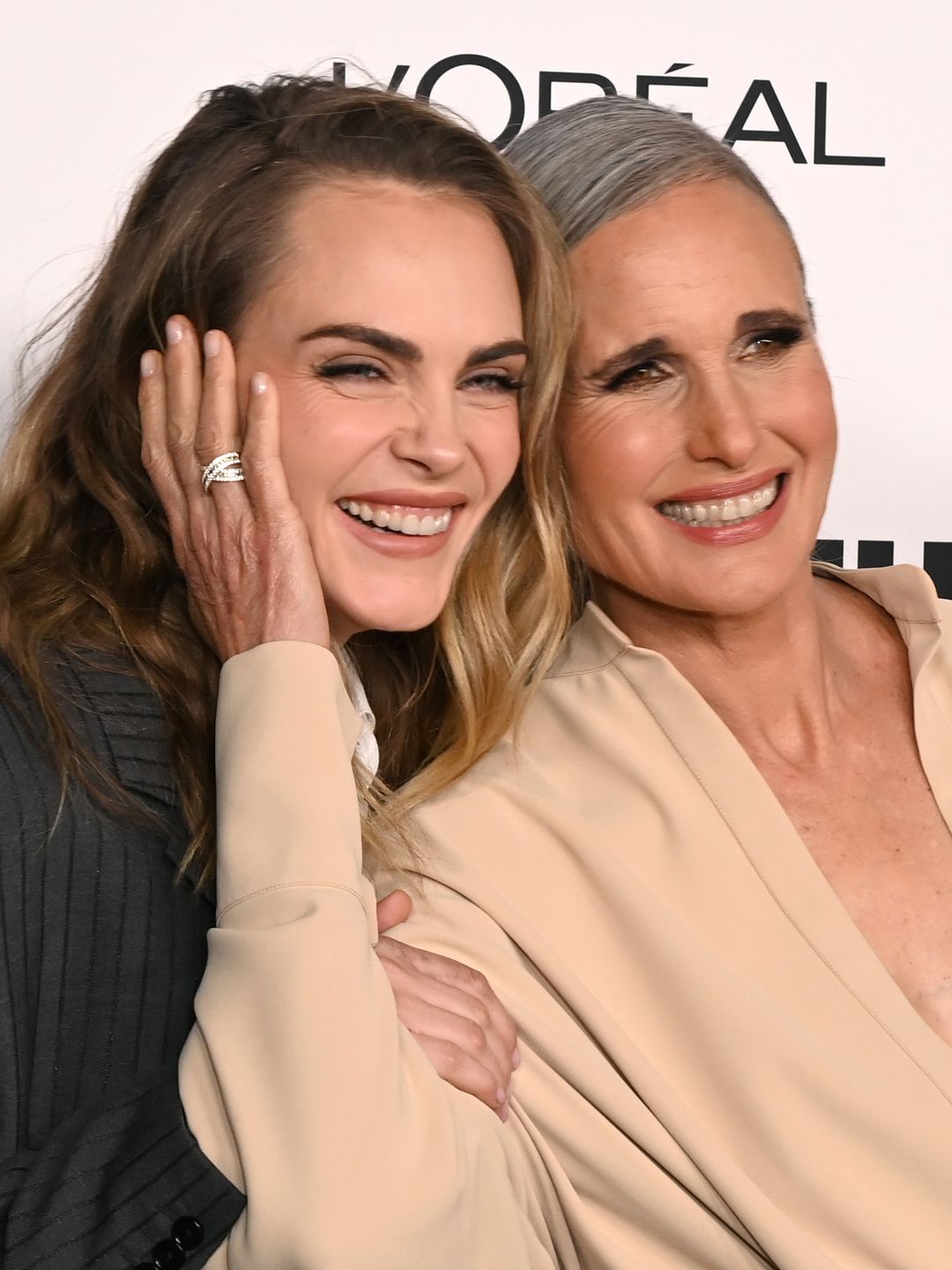 Cara Delevingne and Andie MacDowell attend the 19th annual L'OrÃ©al Paris Women of Worth Celebration at NeueHouse Hollywood on November 21, 2024 in Hollywood, California.