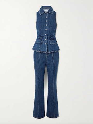 Self-Portrait sleeveless denim jumpsuit 