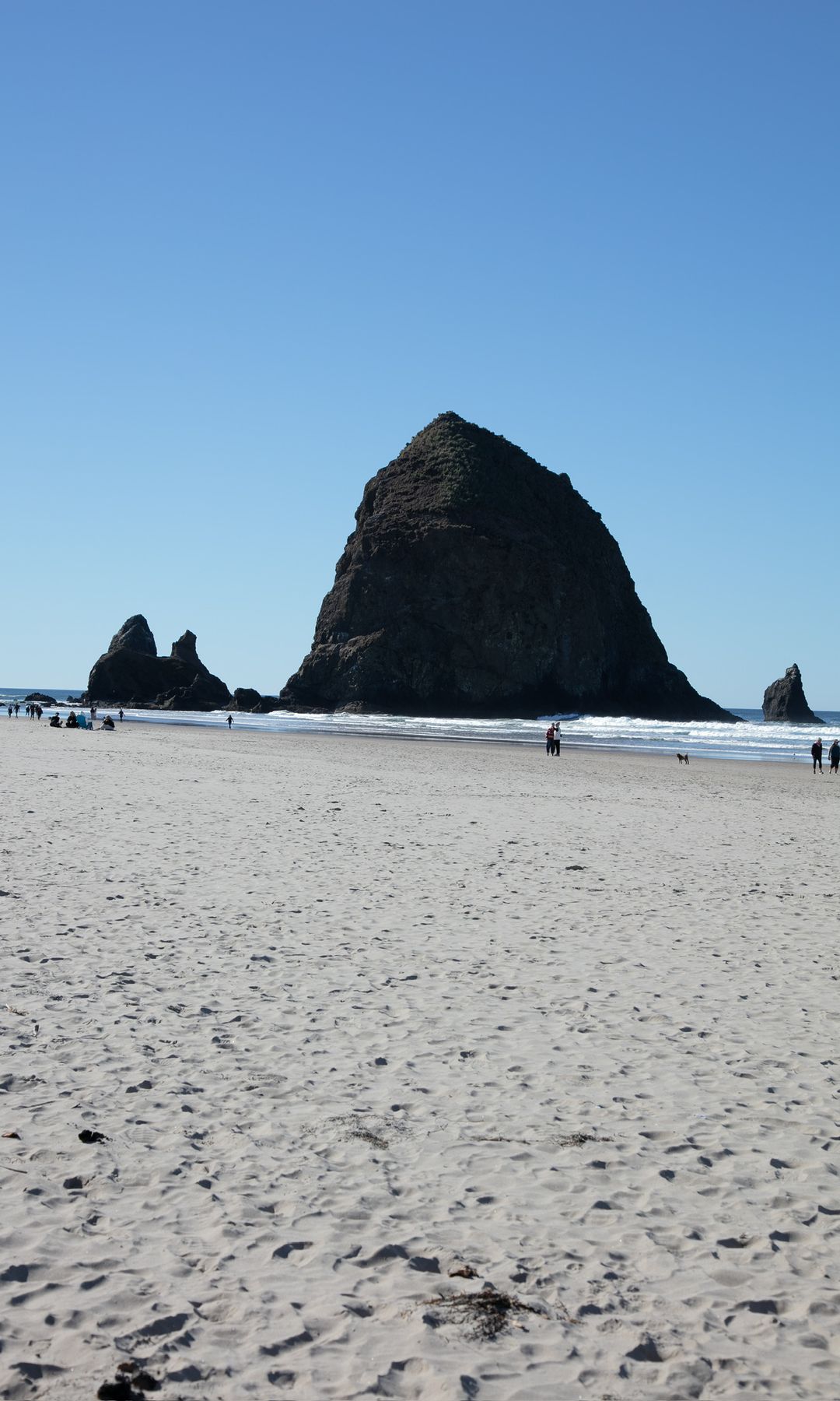 Haystack Rock on Cannon Beach is a popular tourist stop