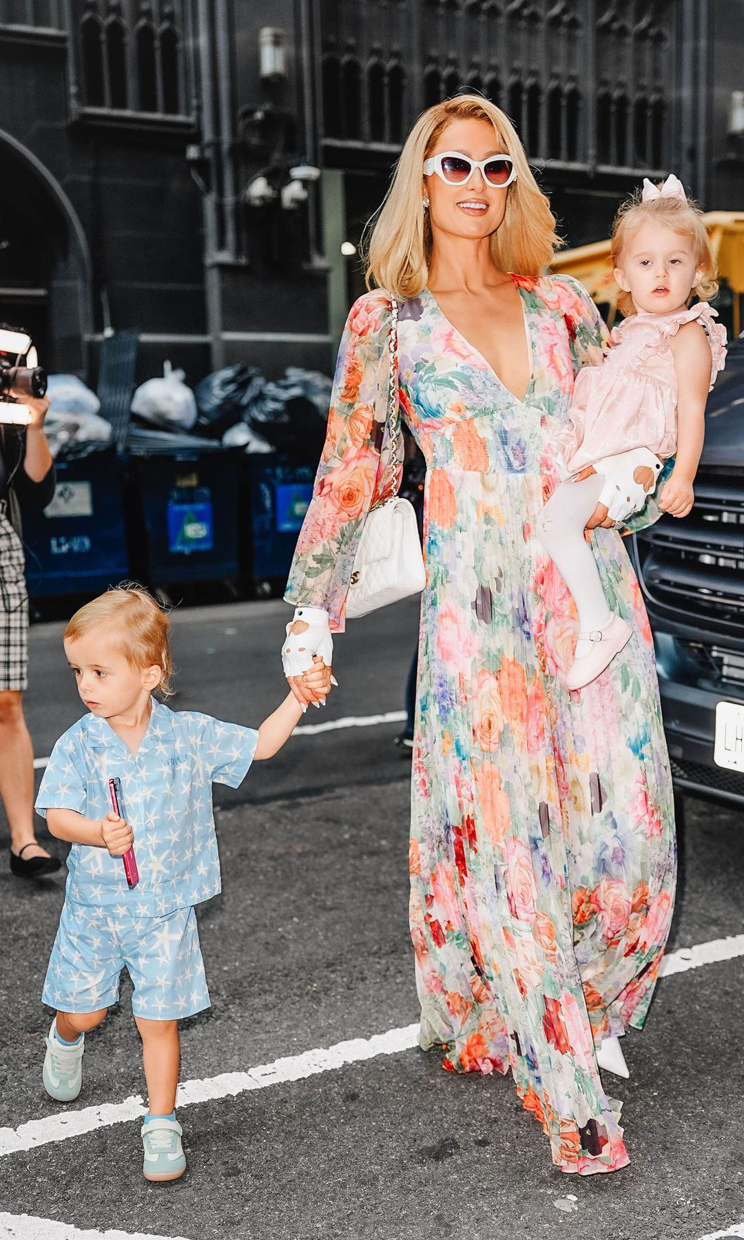 Paris Hilton with her son Phoenix Hilton Reum and her daughter London Hilton 